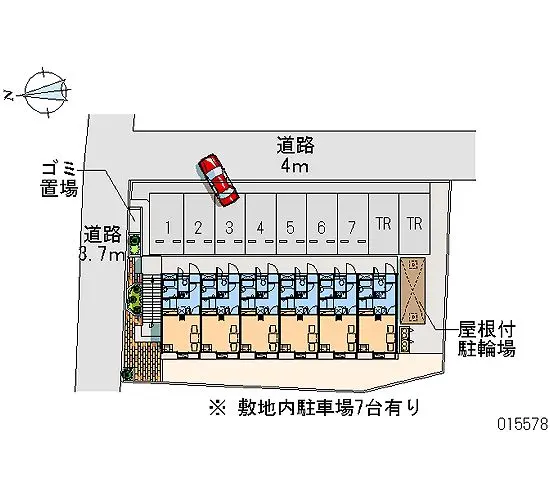 ★手数料０円★武蔵村山市神明１丁目　月極駐車場（LP）